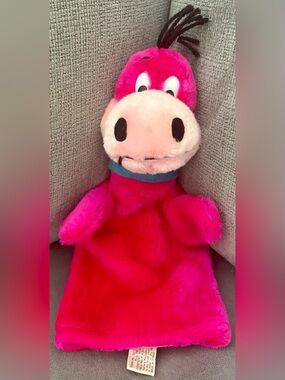 Vintage Hanna-Barbera 1990 Mighty Star Hand Puppet Plush Dino Flintstones 11”